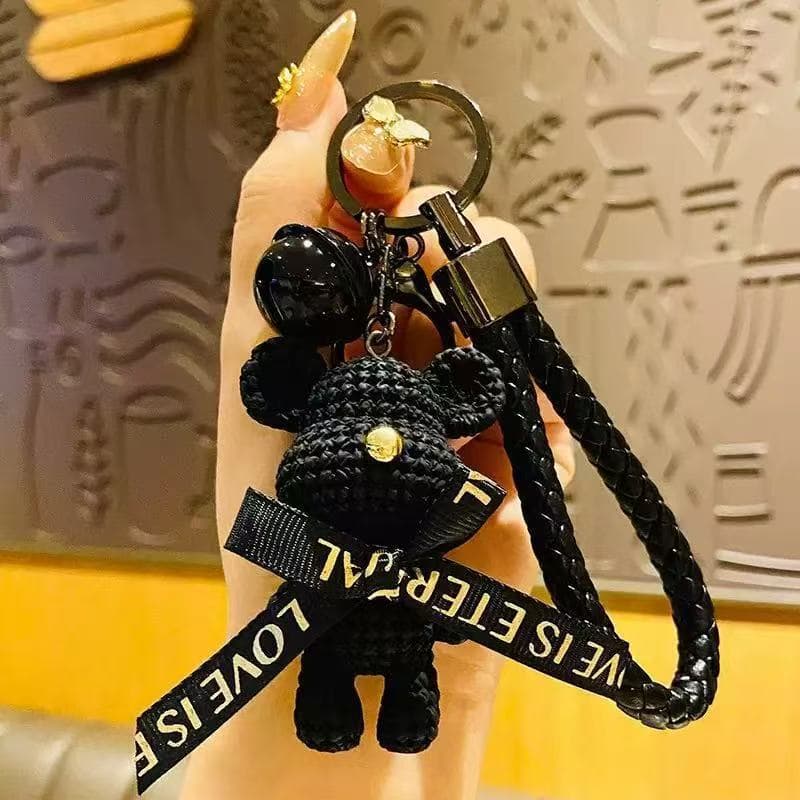 Cute Cartoon SpongeBob Creative Keychain Doll Mini Adorable Bow Decoration