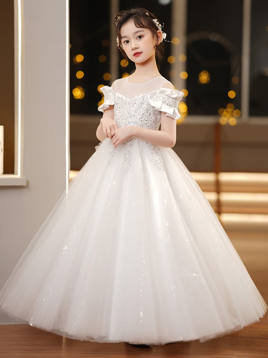 Children's Princess Dress, Little Girl Luxury High-End Long Gown, Catwalk Piano Performance Dress, Girl's Dress