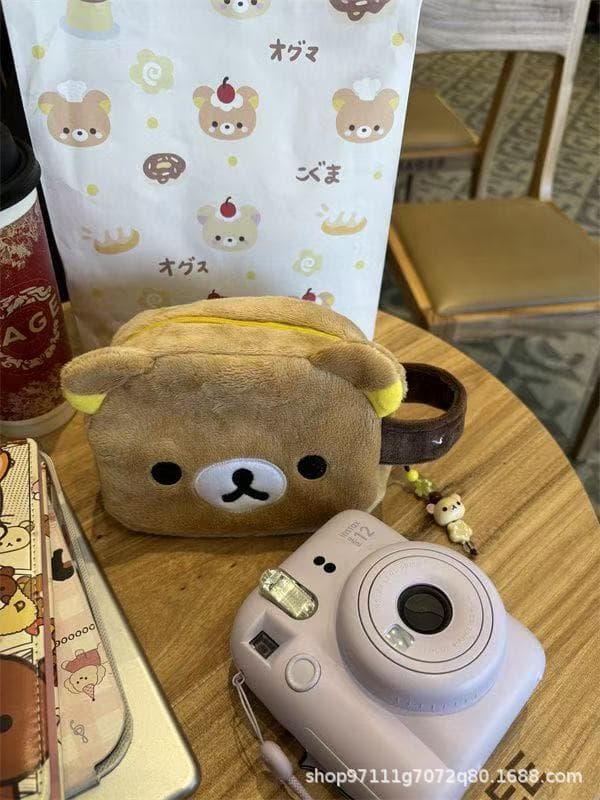 Japanese Cute Rilakkuma Cosmetics Bag Organizer Large Capacity Portable Polaroid Bag
