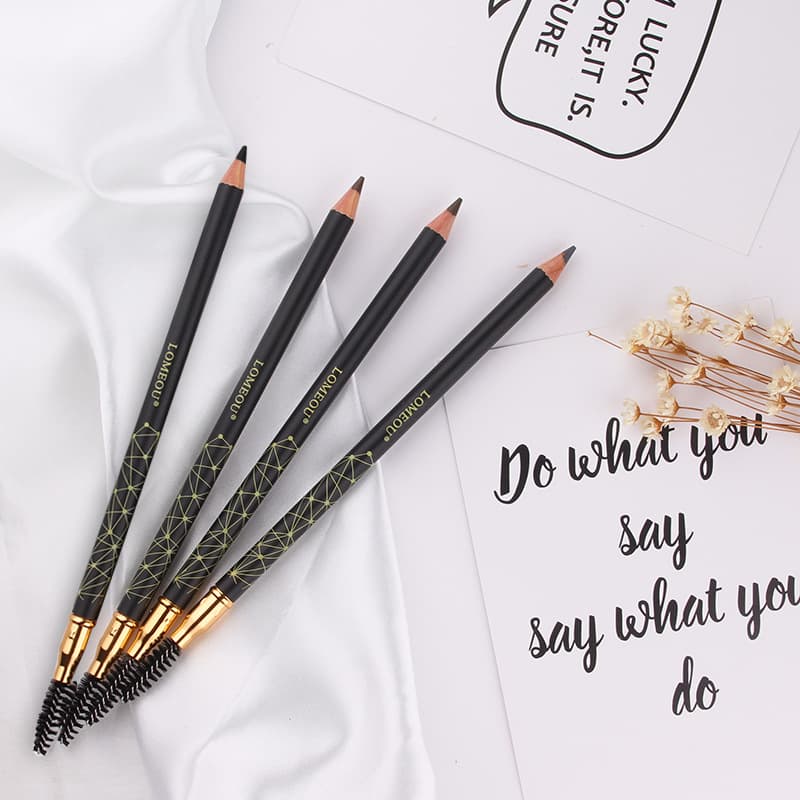 Romeo Flowing Cloud Long-Lasting Wooden Eyebrow Pencil, Easy to Color, Waterproof, Sweat-Proof, Smudge-Proof, Dual-Ended Brush Eyebrow Pencil for Students