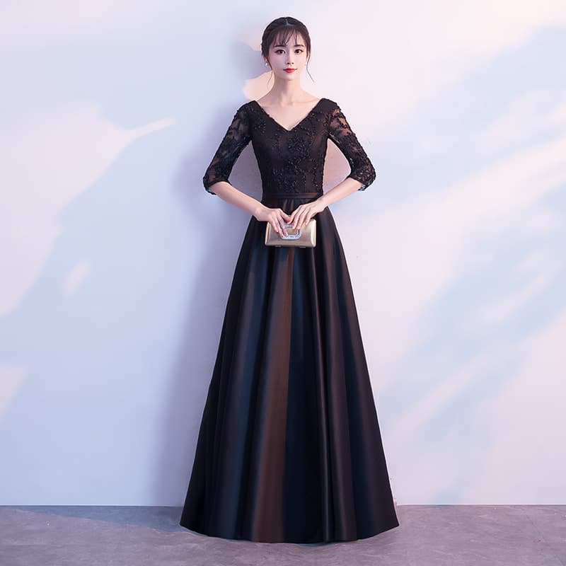 Chorus Performance Dress Women's Competition Conductor Outfit Black Evening Gown Adult Performance Long Dress Spring
