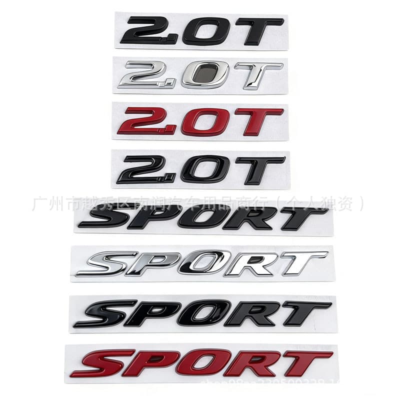 2.0T Sport Metal Car Emblem Modification for Rear of US Version Honda CRV, Tenth Generation Civic, and Accord