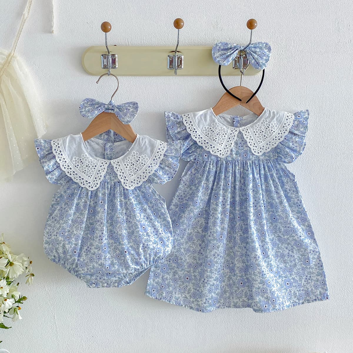 Summer new style girls' floral jumpsuit, baby skirt-style romper, cute short-sleeved romper for baby