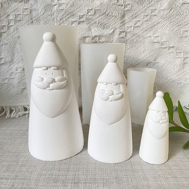 Shengmei Christmas Large Medium Small Big Beard Old Man Santa Claus Aromatherapy Plaster DIY Candle Silicone Mold