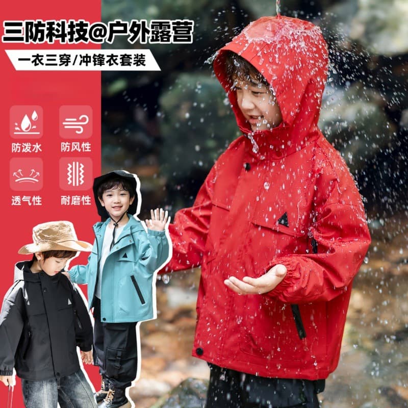 New Boys' 3-in-1 Jacket for All Seasons, Machine Washable, Moisture-Wicking, Lightweight & Warm