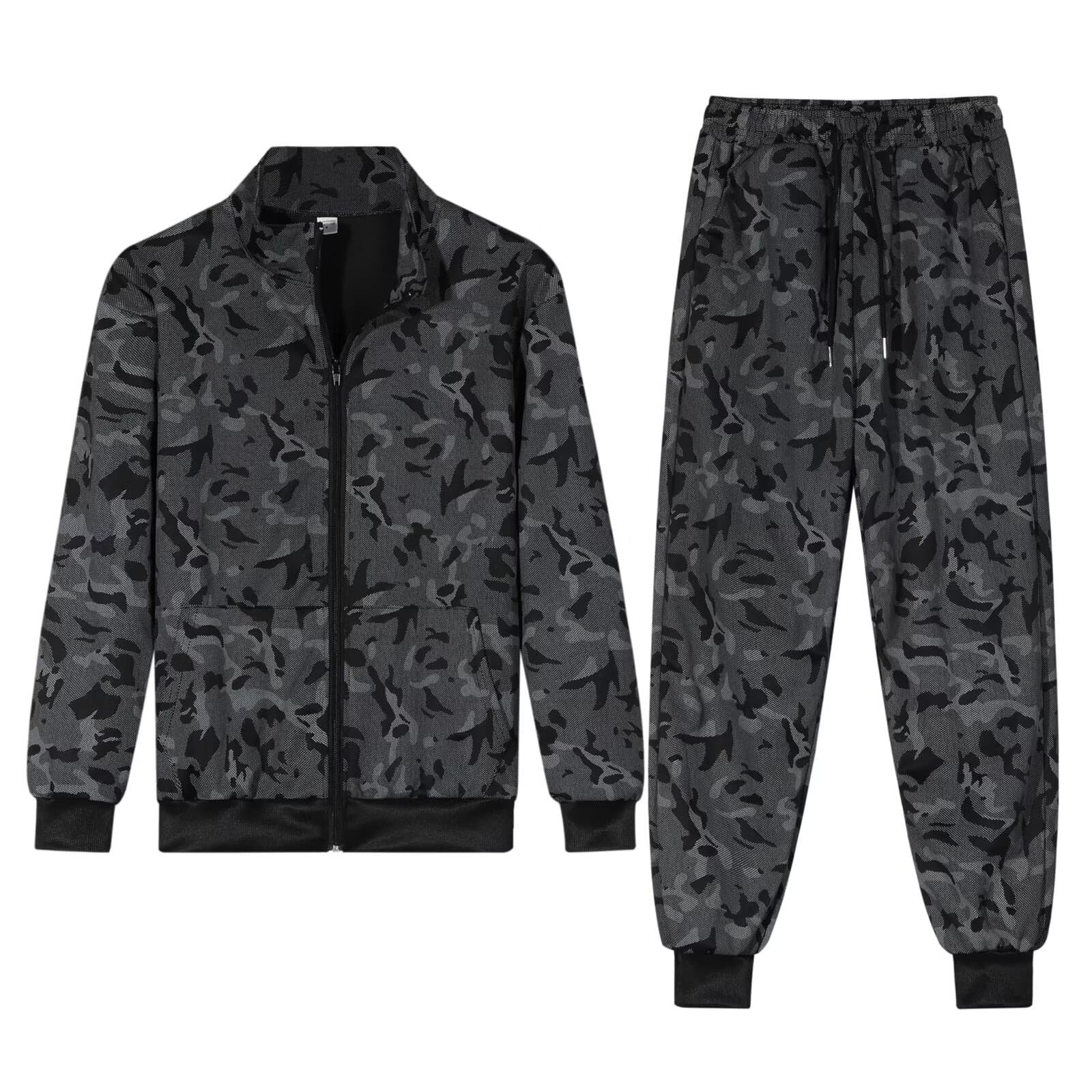 Spring/Autumn Casual Suit for Men Jacket and Pants Two-Piece Set Trendy Loose Fit Sweatshirt Suit