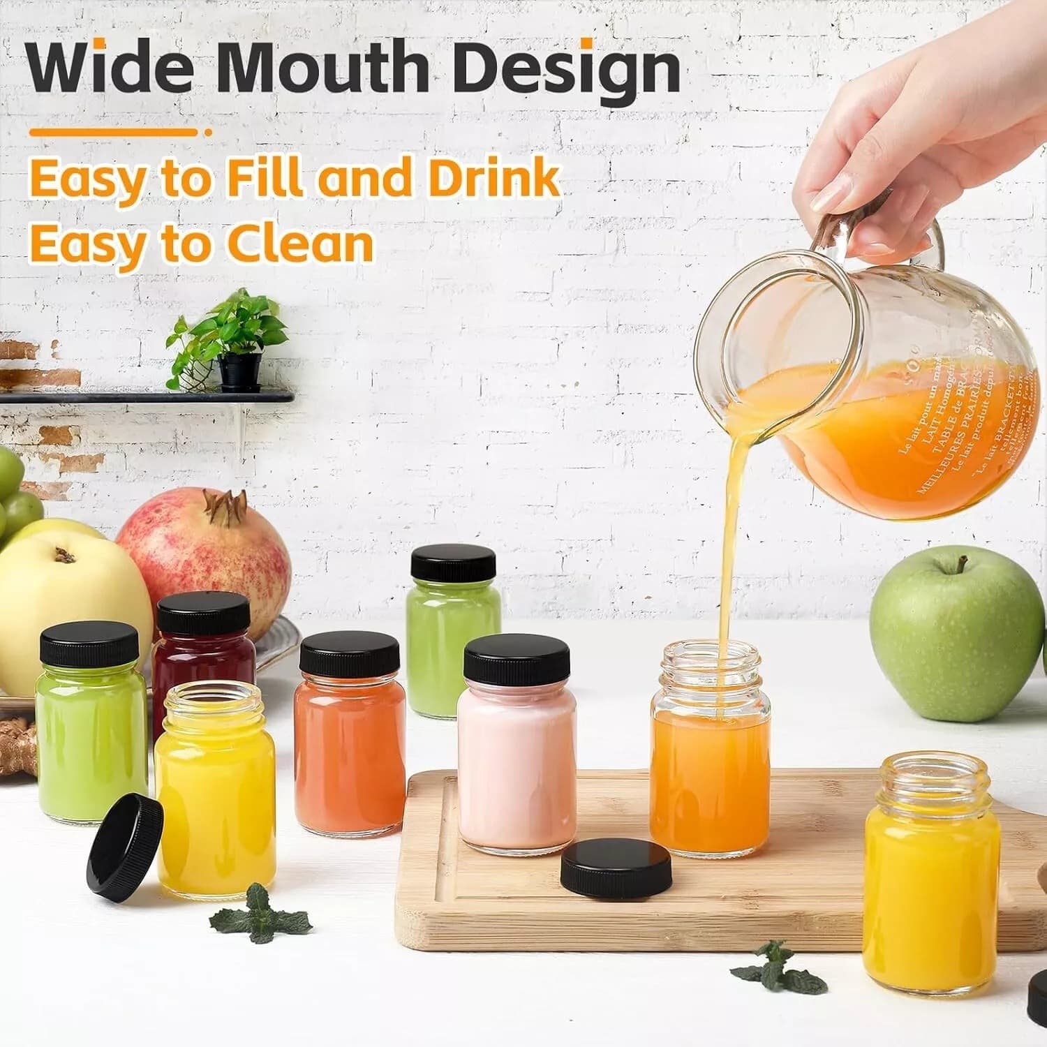 Cross-border Amazon 60ml Glass Bottle Transparent Empty Bottle Sealed Mini Jar Juice Bottle Beverage Cup Ins Style