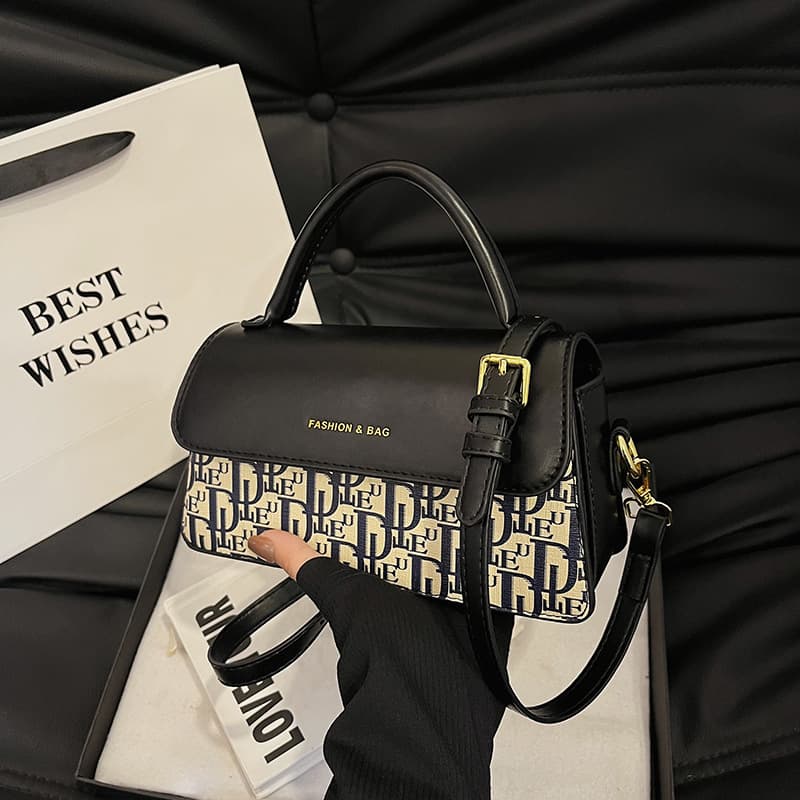 Bags Fashion Women's Handbag Stylish Letter Print Shoulder Bag Cross-Border New Casual Minimalist Crossbody Bag Hot-Selling Women's Bag