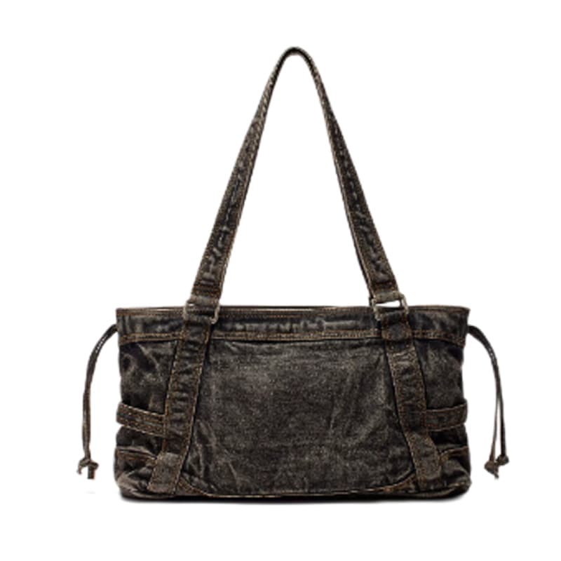 Korean New Martine Kim Retro Denim Tote Bag Women's Exquisite Shoulder Bag Armpit Bag Women's Bag Wholesale