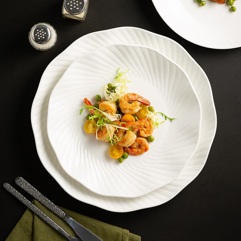 Pure white hotel dish plate, high-end western food plate, home rice bowl plate, restaurant steak plate, 2026 new salad plate