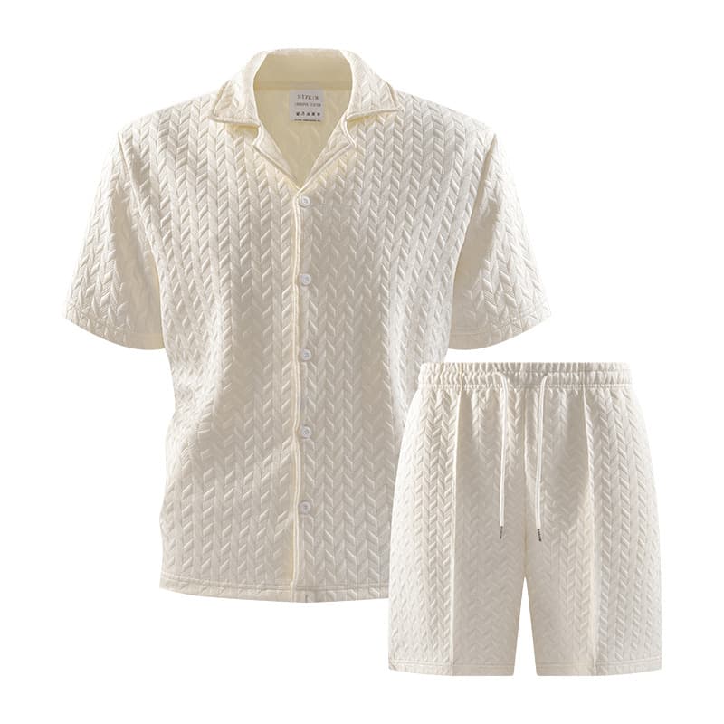 2026 Spring Cross-Border Amazon Men's Polo Shirt and Shorts Two-Piece Set, Short Sleeve, Summer, In Stock, Breathable