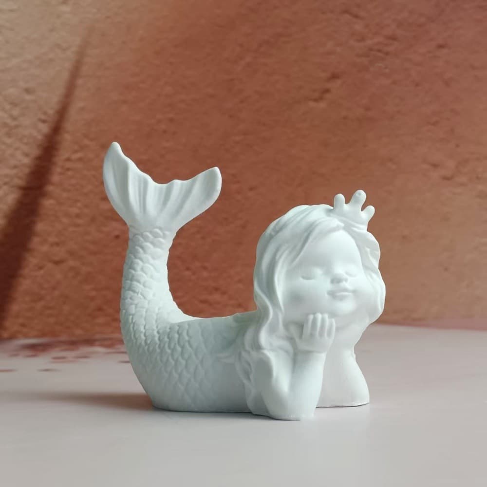 3D Mermaid Candle Holder Silicone Mold DIY Cement Plaster Candle Holder Silicone Mold W0708