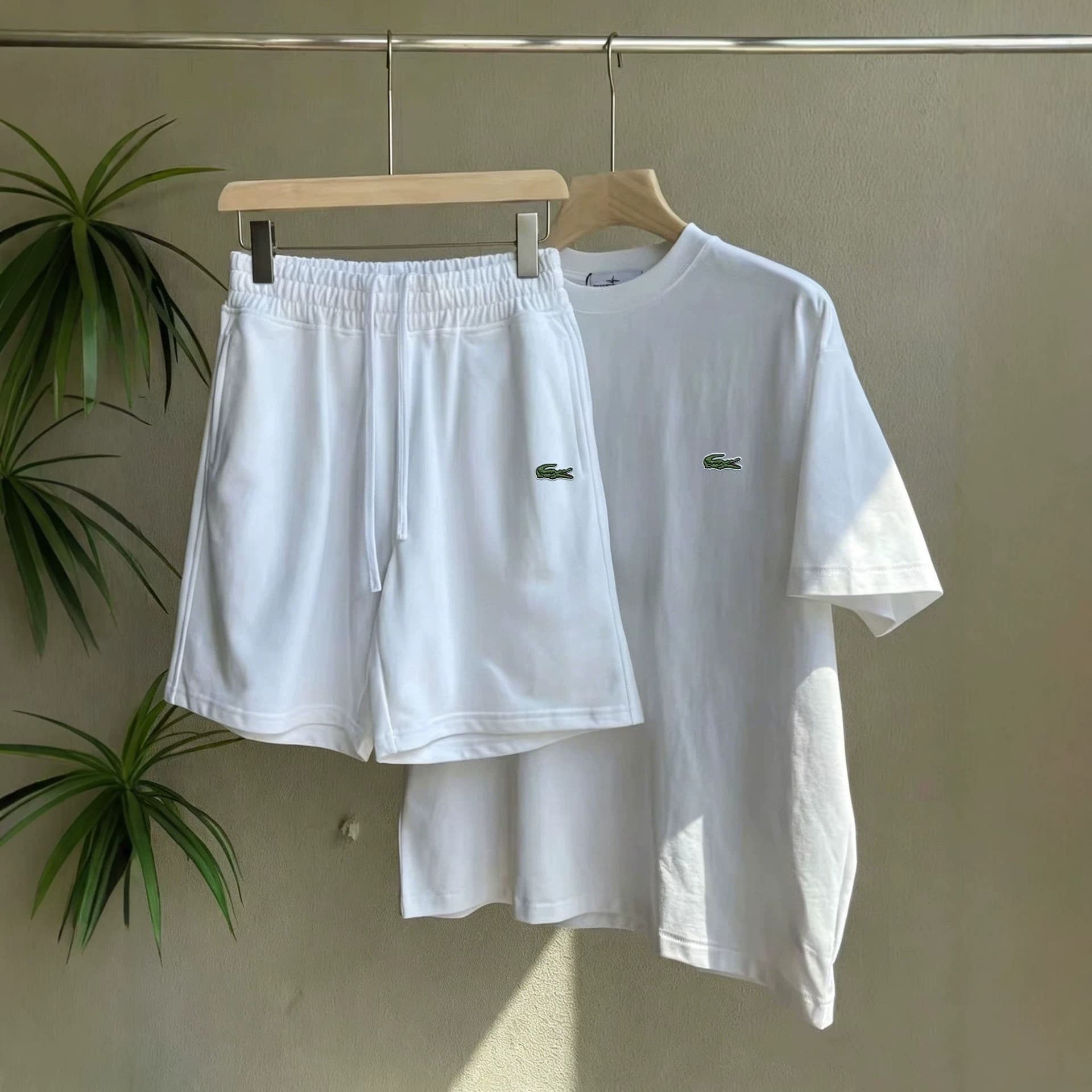 Summer Set 3-Piece New Couple Matching Set Casual Crew Neck Short Sleeve and Shorts Set Unisex Two-Piece