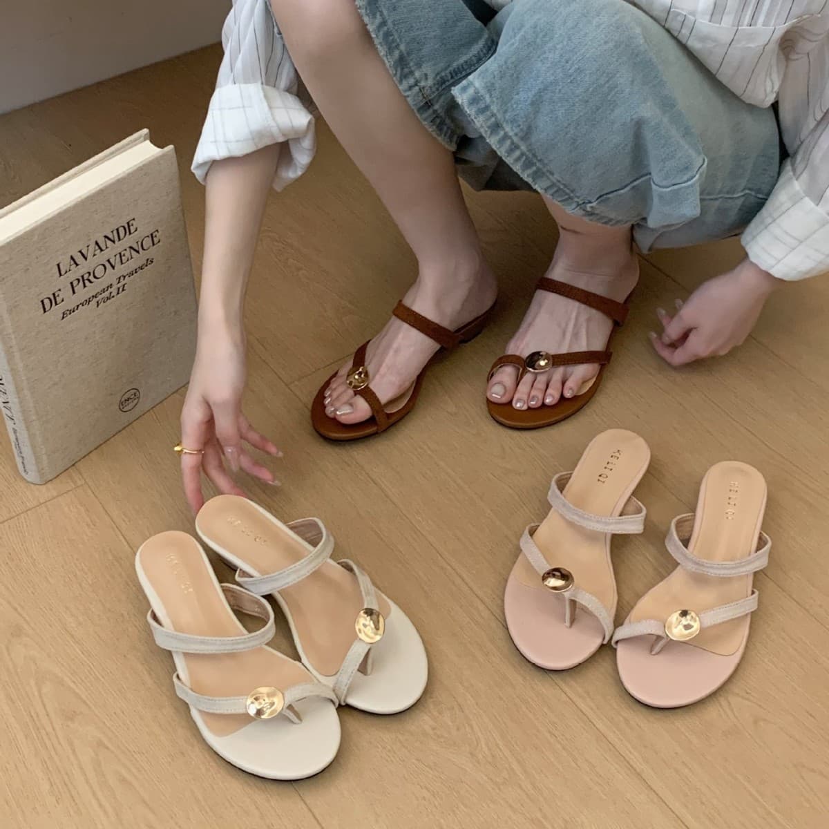 2026 French Retro One-Strap Sandals for Women Summer New Trend Unique Design Irregular Wedge Heel Roman Open Toe High Heels