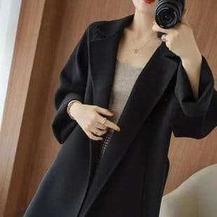 Plus Size 200 Jin Wool Coat Women Long Over Knee Loose Plus Size High-End Outerwear 2025 Autumn Winter New