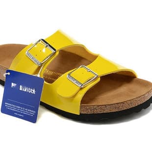 High Version Authentic Birkenstock Arizona Unisex Cork Sole Closed-Toe Half Slippers EVA