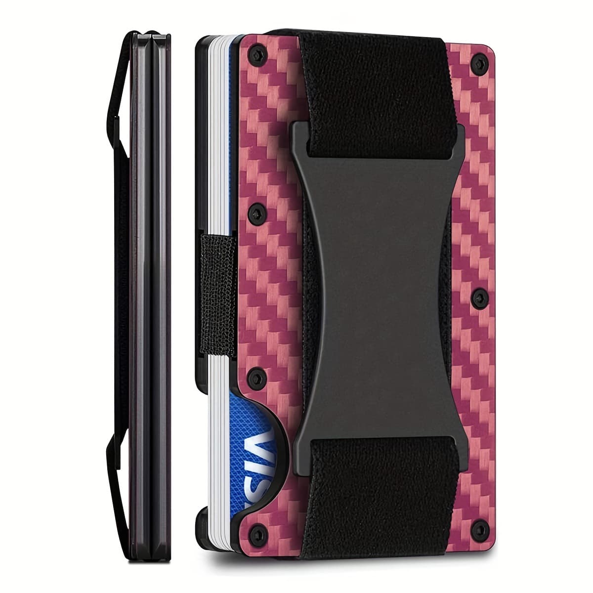 Factory spot Amazon new metal card holder carbon fiber wallet wallet RFID anti-theft brush resistance