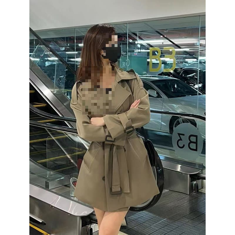 D5S Trench Coat Women's Mid-Length Workwear British Style Elegant Slimming Autumn/Winter New Overcoat