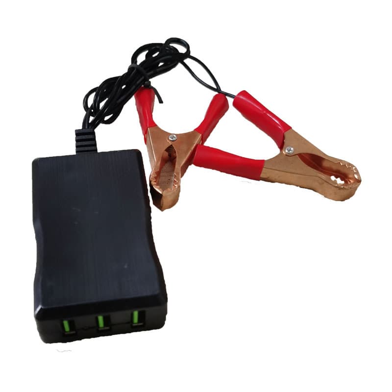 Clip Charger Car Charger Battery Clip for Motorcycle and Car, 3-in-1 USB Phone Charger Power Supply, Wholesale Price