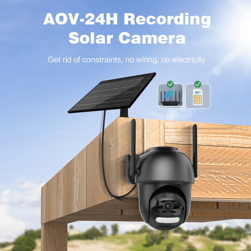 4MP Solar Camera 2K Ultra HD Home 4G Wireless WiFi Outdoor AOV Security Monitor Camera