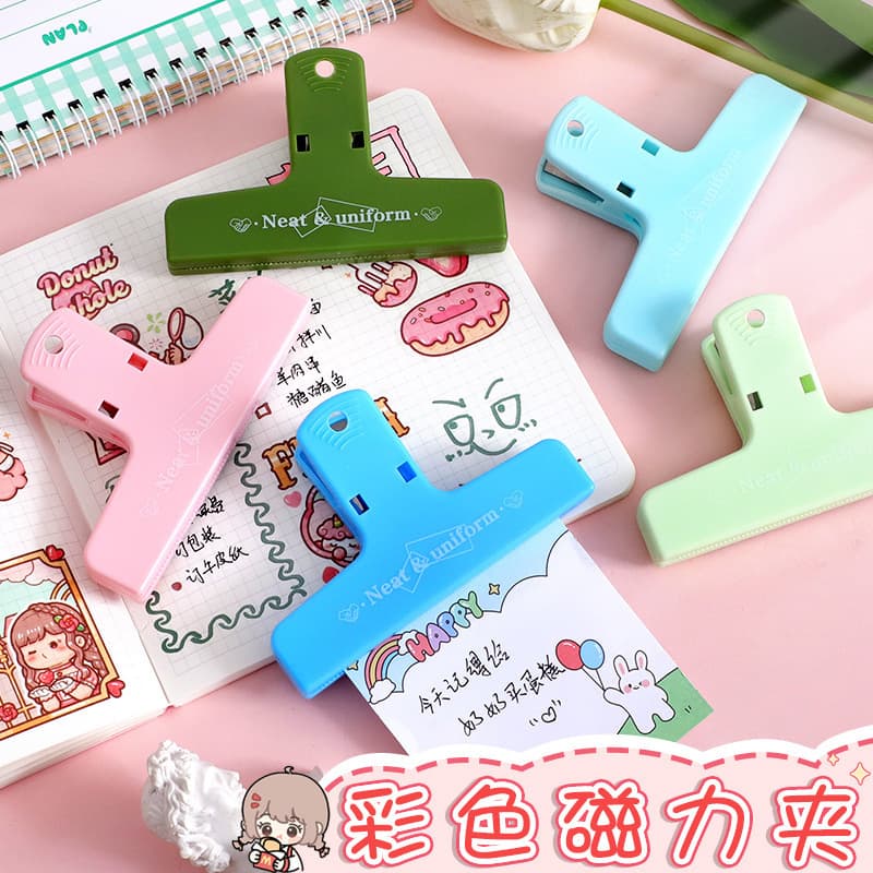 Magnetic Binder Clips Colorful Plastic Magnetic Clips Scrapbook Props Student File Receipt Clips Personalized Test Paper Clips
