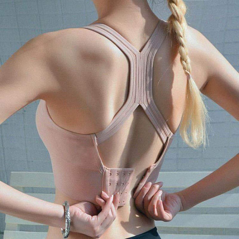 Cross-Border Foreign Trade Beauty Vest Sports Anti-Exposure Bra Push-Up No Steel Ring with Chest Pad Running Bra for Women to Wipe the Chest