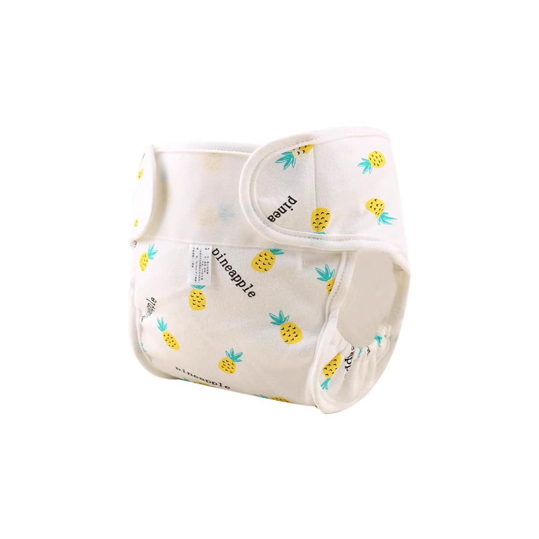INS All-Season Baby Cotton Anti-Leakage Pants, Infant Cartoon Side-Leak Proof Cloth Diapers, Washable Children's Diaper Covers