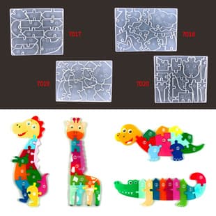 T-Rex Puzzle Epoxy Mold DIY Giraffe Crocodile Puzzle Game Children Dinosaur Puzzle Silicone Mold