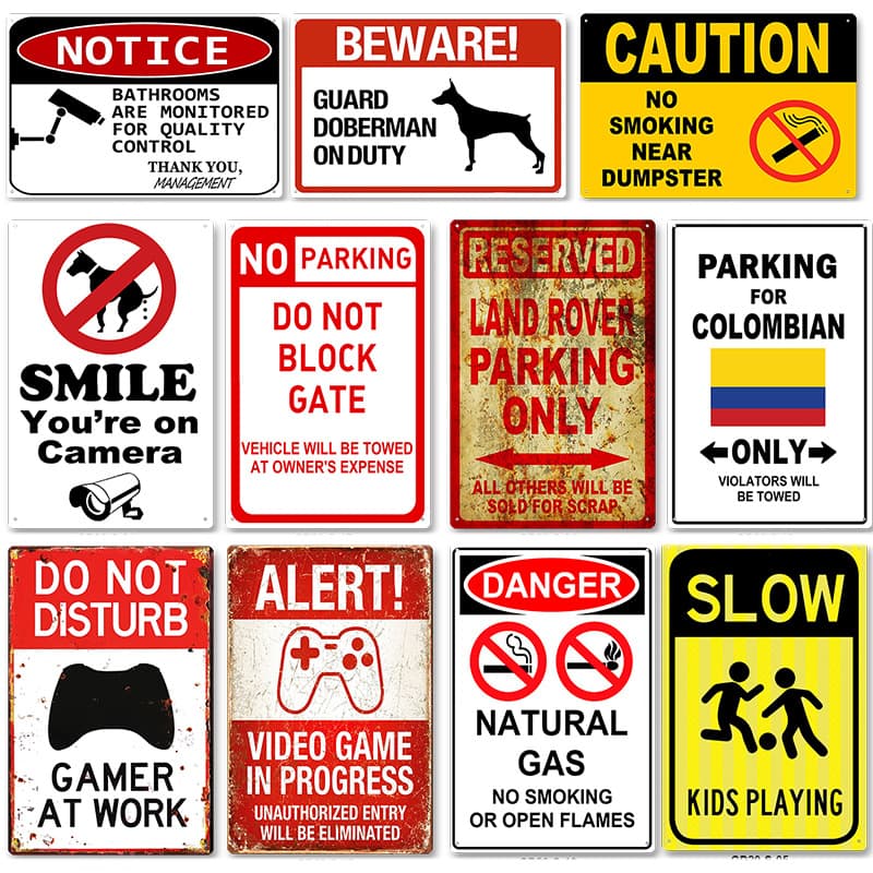 Tin Metal Sign Warning Notice Bar Home Wall Decor Cross-border Game Room