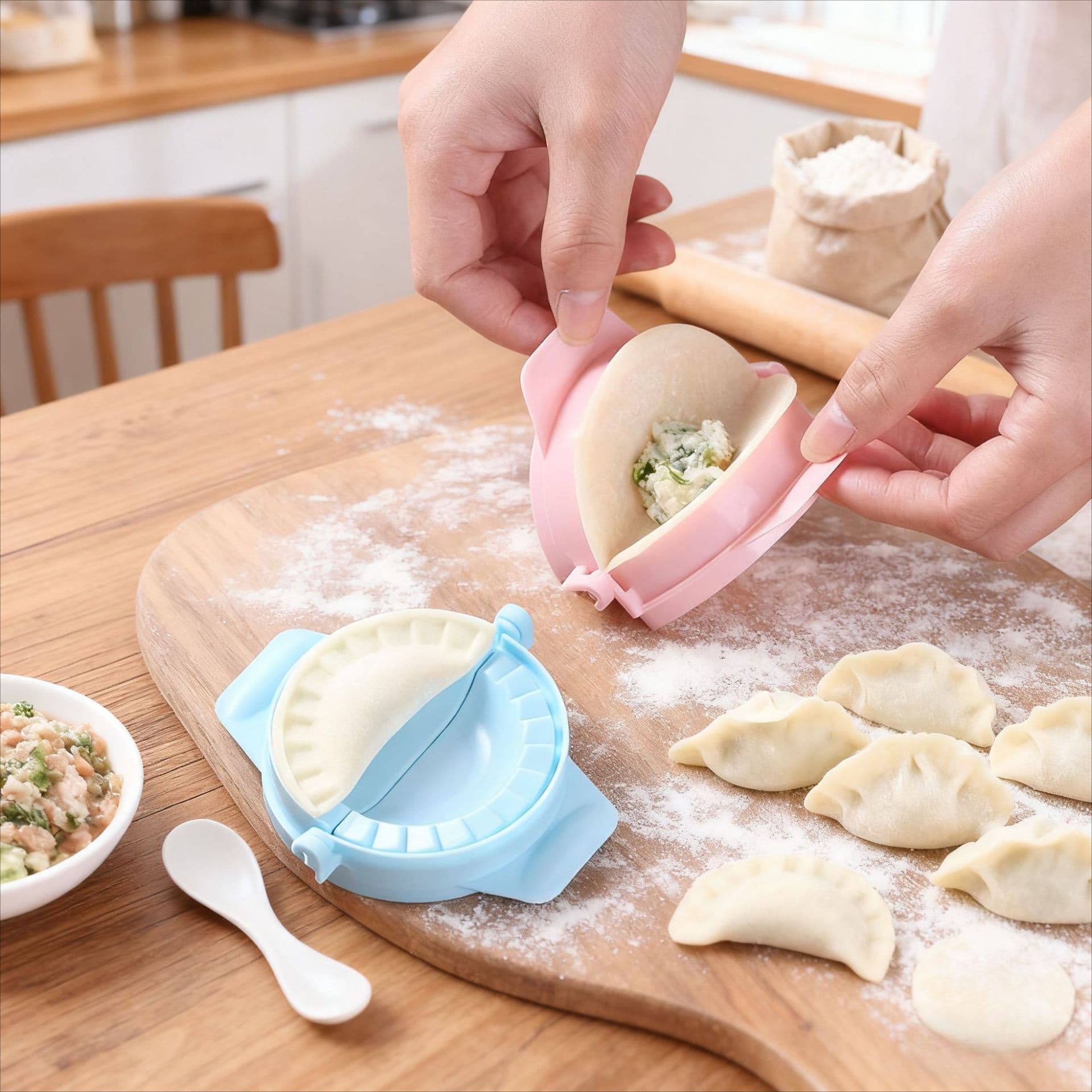 Handmade Dumpling Maker Machine Egg Dumpling Steamed Dumpling Skin Pressing Tool Label Affixing Available Festive Style Nationality Theme