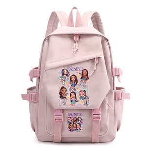 KATSEYE Girl Group Printed Student Backpack Cartoon Anime School Bag Lightweight Large Capacity Casual Backpack