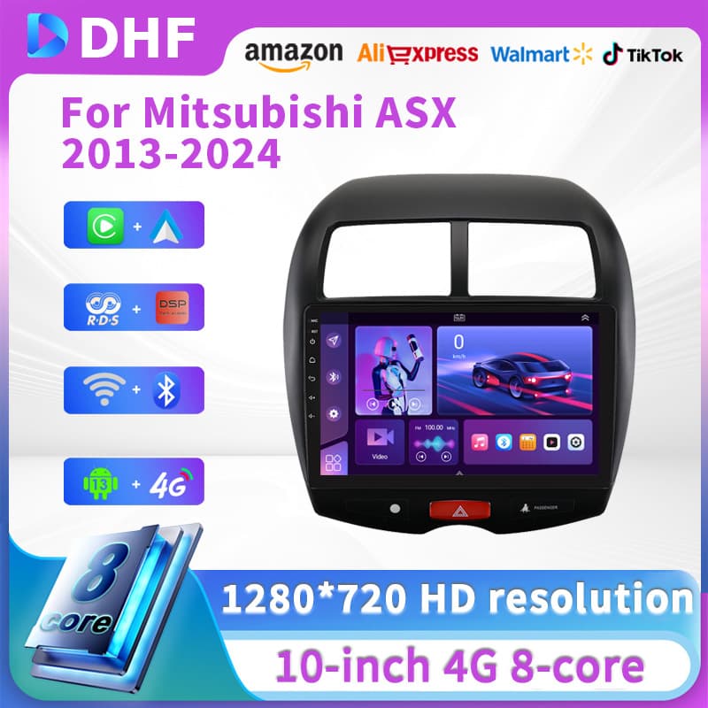 10.1-inch Android car navigation screen suitable for 10-18 Mitsubishi Jinxuan GPS Bluetooth reversing image radio