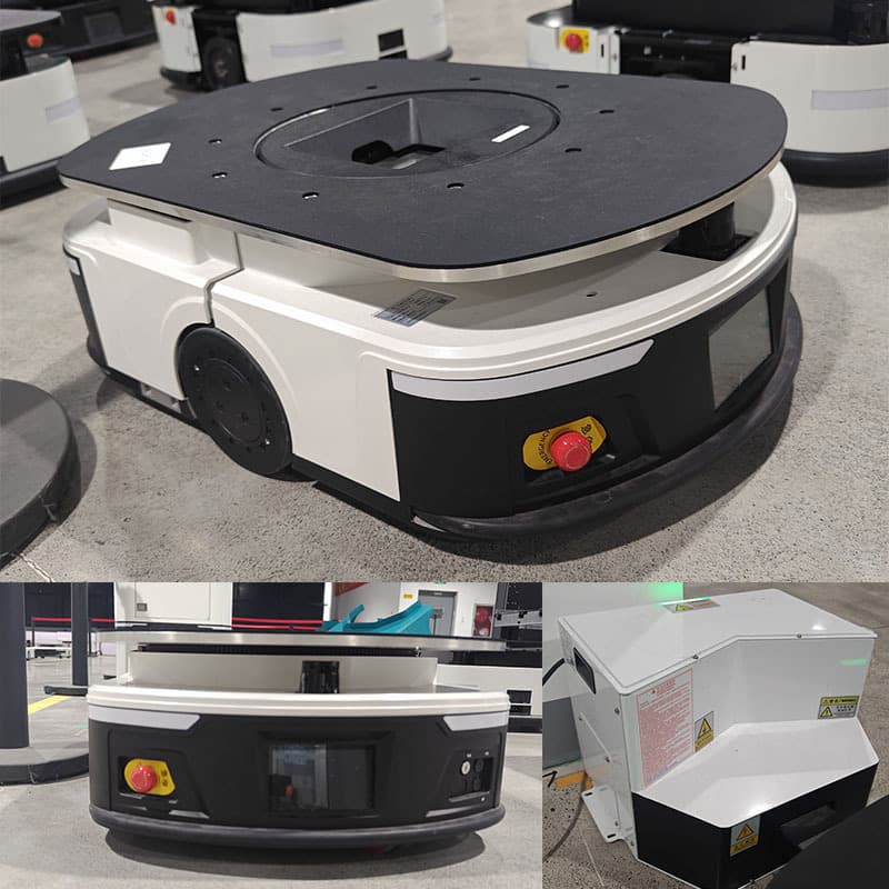 Softwing manufacturers supply concealed lifting AGV trolleys for workshop logistics, remote-controlled intelligent unmanned transport vehicles.