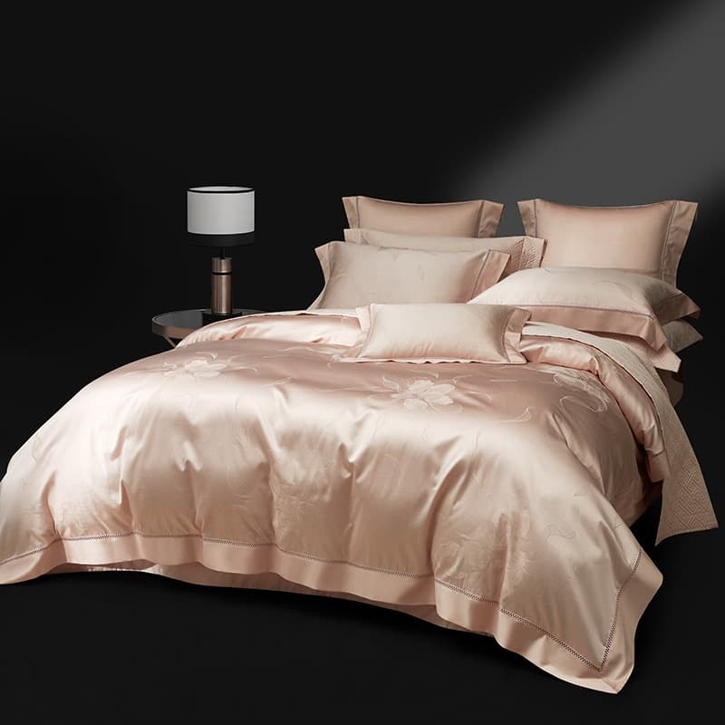 European-style high-end 140 long-staple cotton jacquard bed cover four-piece light luxury high-end quilted bed sheets bedding