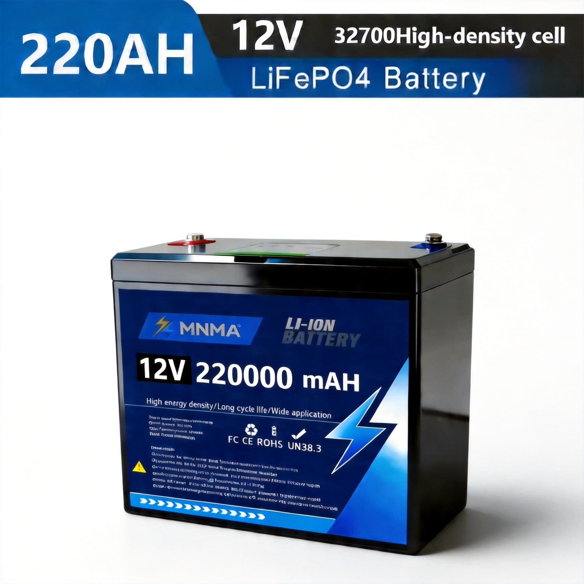 32700 battery cell 12V220AH plastic case power supply with BMS, high density energy storage battery, factory cross-border product