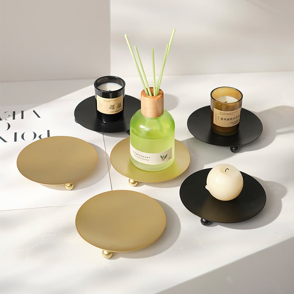 Scandinavian Style Round Aromatherapy Candle Holder Accessible Luxury Home Desktop Tray Creative Round Ornaments Ins Room Decorations