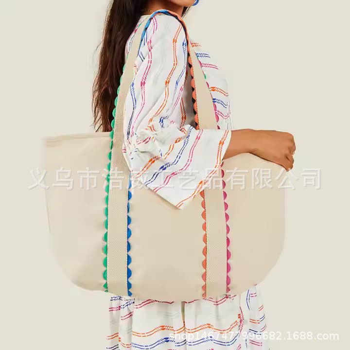 Cross-border new travel large-capacity storage bag-tote bag fitness bag work and class commuting bag girls canvas