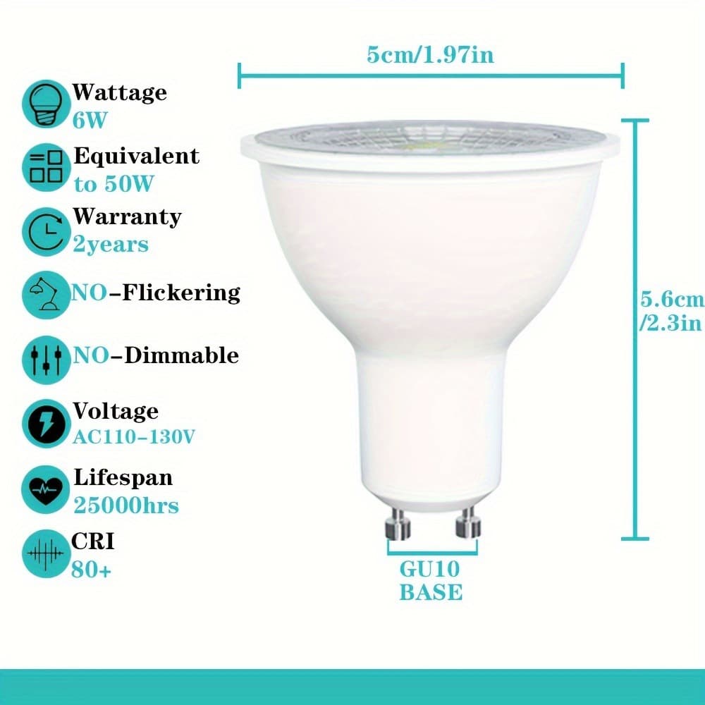 Cross-border Spotlight LED GU10 US Standard 6W Constant Current Flicker-Free Bulb Track Light Spotlight Source