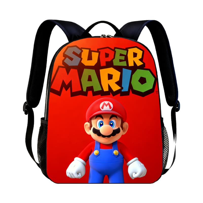 New Super Mario Kindergarten Backpack with Mario Print Design
