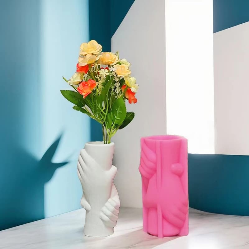 New hand-held flower vase silicone mold DIY handmade plaster diffuser stone vase ornaments glue abrasive
