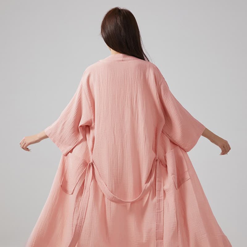 Cross-Border Bathrobe Double-Layer Gauze Women's Wearable Towel Spring Soft Absorbent Comfortable Bath Dress Long Homewear