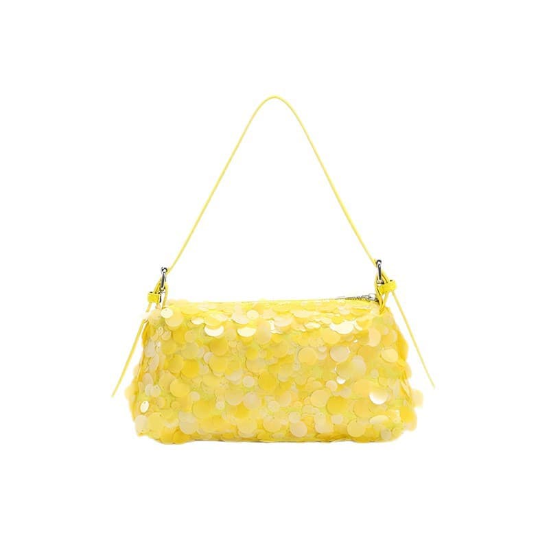 Cross-Border Trend New Women's Bag PVC Material Sequins Baguette Bag Daily Commute Underarm Bag Banquet Dinner Party Shoulder Bag