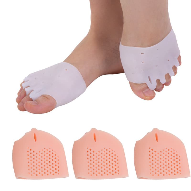 Five-hole honeycomb front pad for bunions and bunion shock absorption; source manufacturer of women's split toe covers.