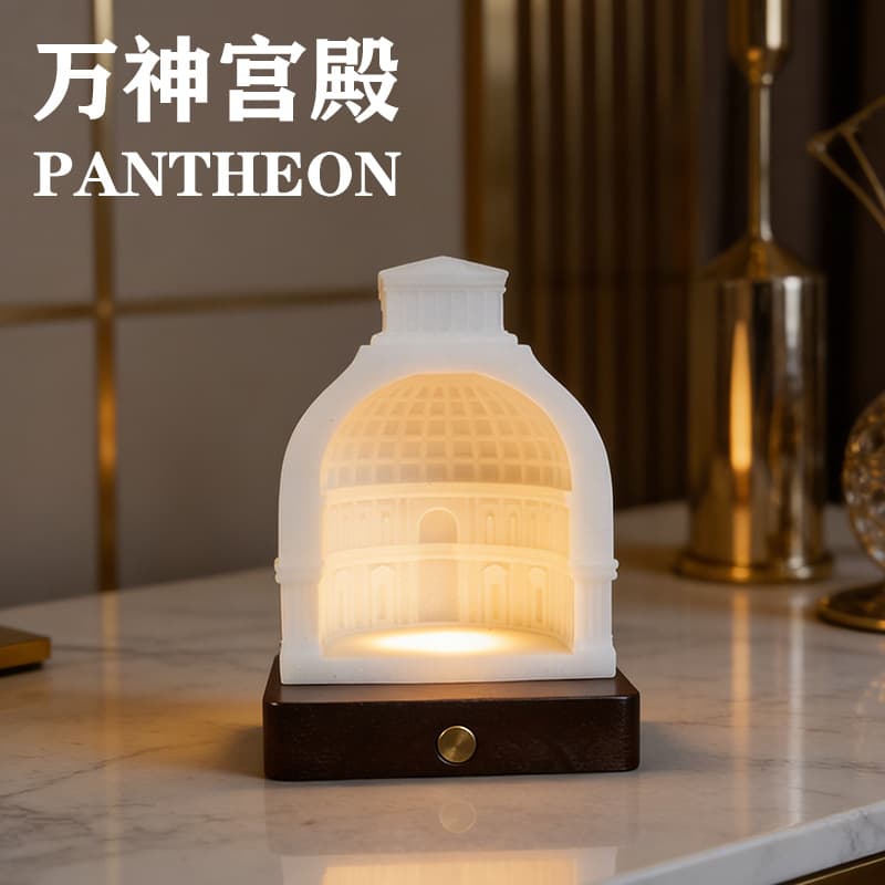 Pavilion European-Style Retro Crafts Architectural Flameless Creative Night Light Ornament Wedding Decoration Lamp Gift for Girls
