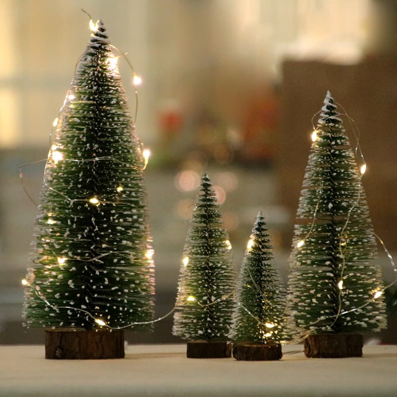 Mini Christmas Tree, Snow-Covered Cedar Desktop Tree with White Pine Needles, Window Display Christmas Gift, Christmas Decoration