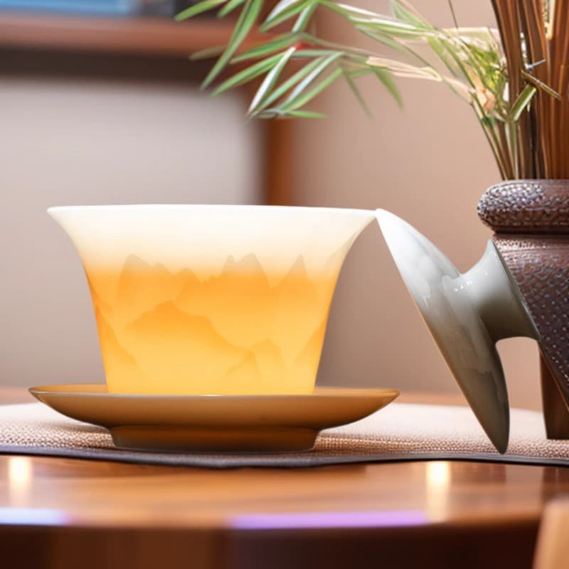 Dehua White Porcelain Kung Fu Tea Set Gaiwan Teapot Single Accessories San Cai Bowl Teapot Gift Logo