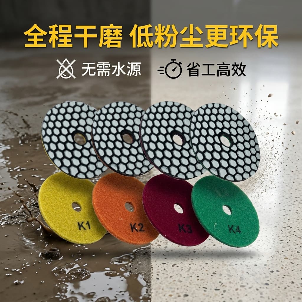 Marble Dry Polishing Pad Stone Dry Grinding Disc Angle Grinder Tile Edge Trimming Quartz Stone Four-Step Dry Polishing Diamond