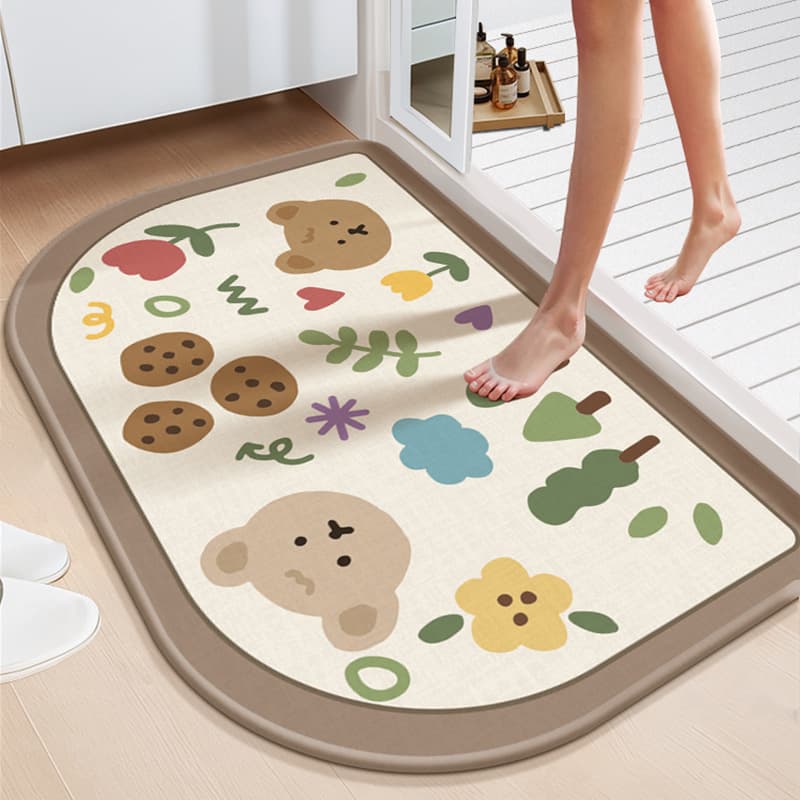 Cross-border bathroom non-slip mat diatom mud floor mat bathroom carpet bathroom toilet door absorbent quick-drying foot mat