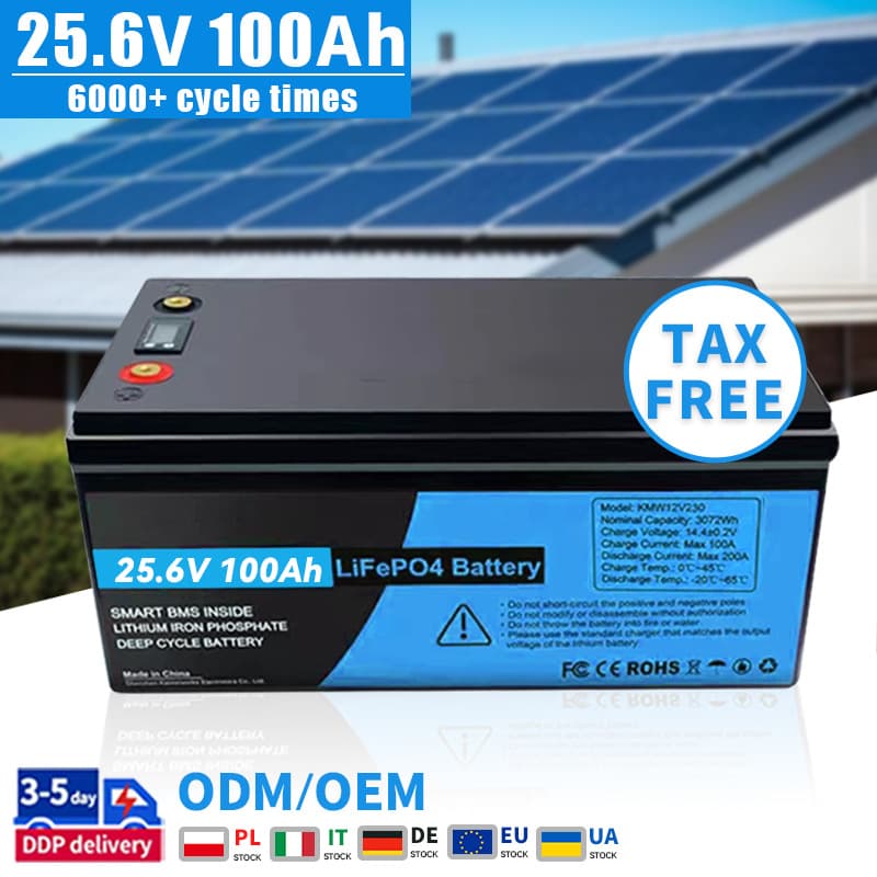 Deep Cycle 25.6v 100ah/200ah LifePo4 Battery Pack With BMS
