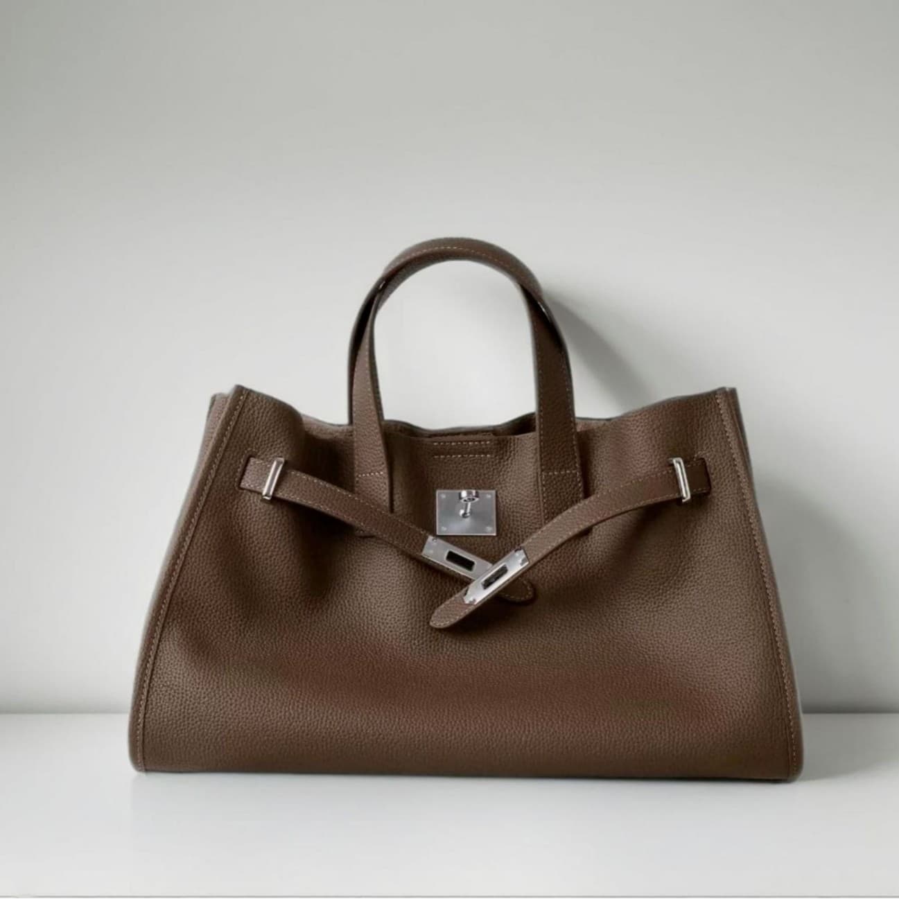 Kelly Large Horizontal Tote Bag Made of Top-Grain Togo Soft Cowhide, Handbag and Shoulder Bag for Women, Vintage Style, Large Capacity, Light Luxury